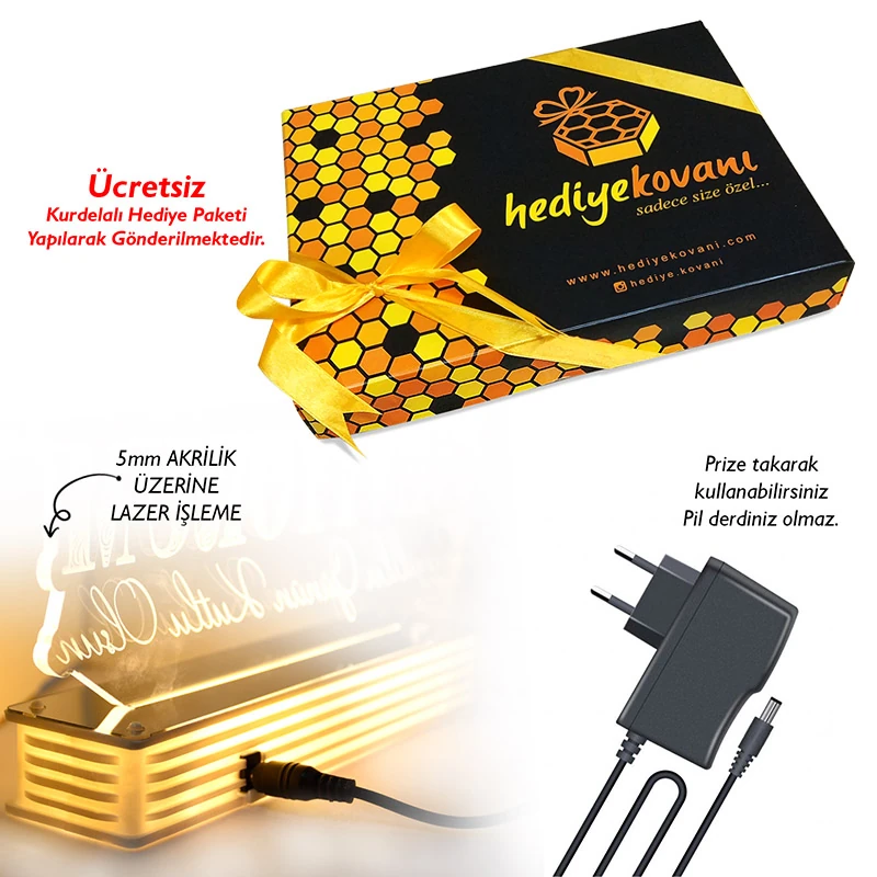 Sevgiliye Hediye 3D Harf LED Lamba, Sevgililere Özel