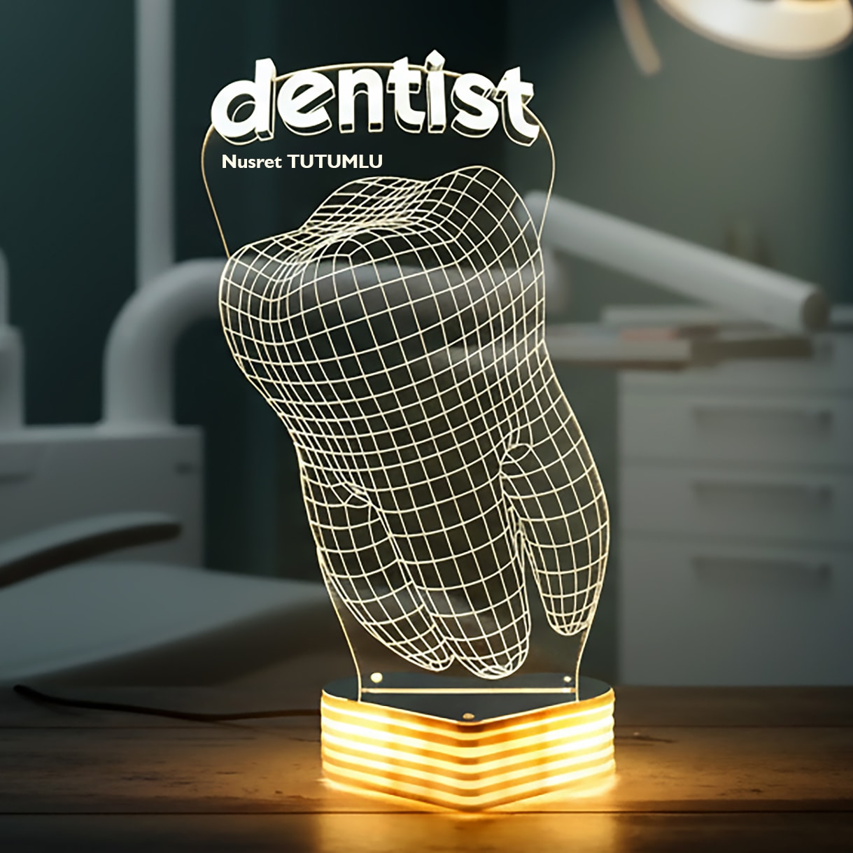 Dişçiye, Diş Doktoruna Hediye Dentist 3D Lamba