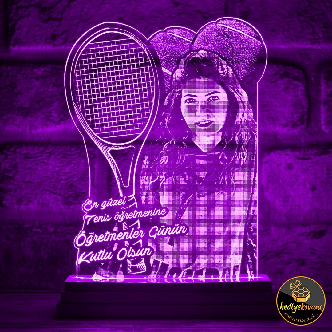 Tenis Hocasına ve Tenisseverlere Hediye Meslek Hediyesi 3D Lamba