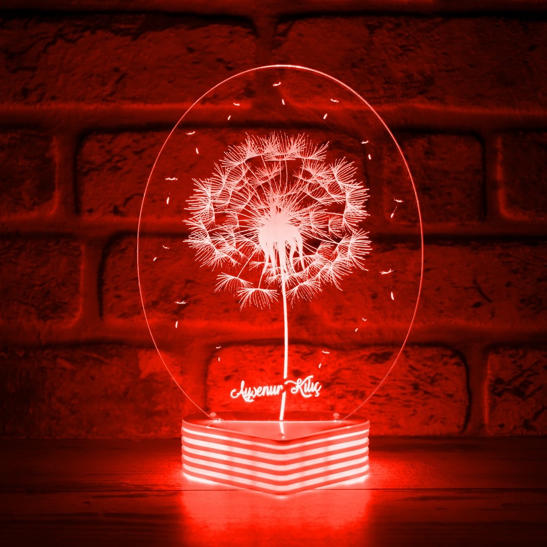Karahindiba Dandelion 3D Led Lamba