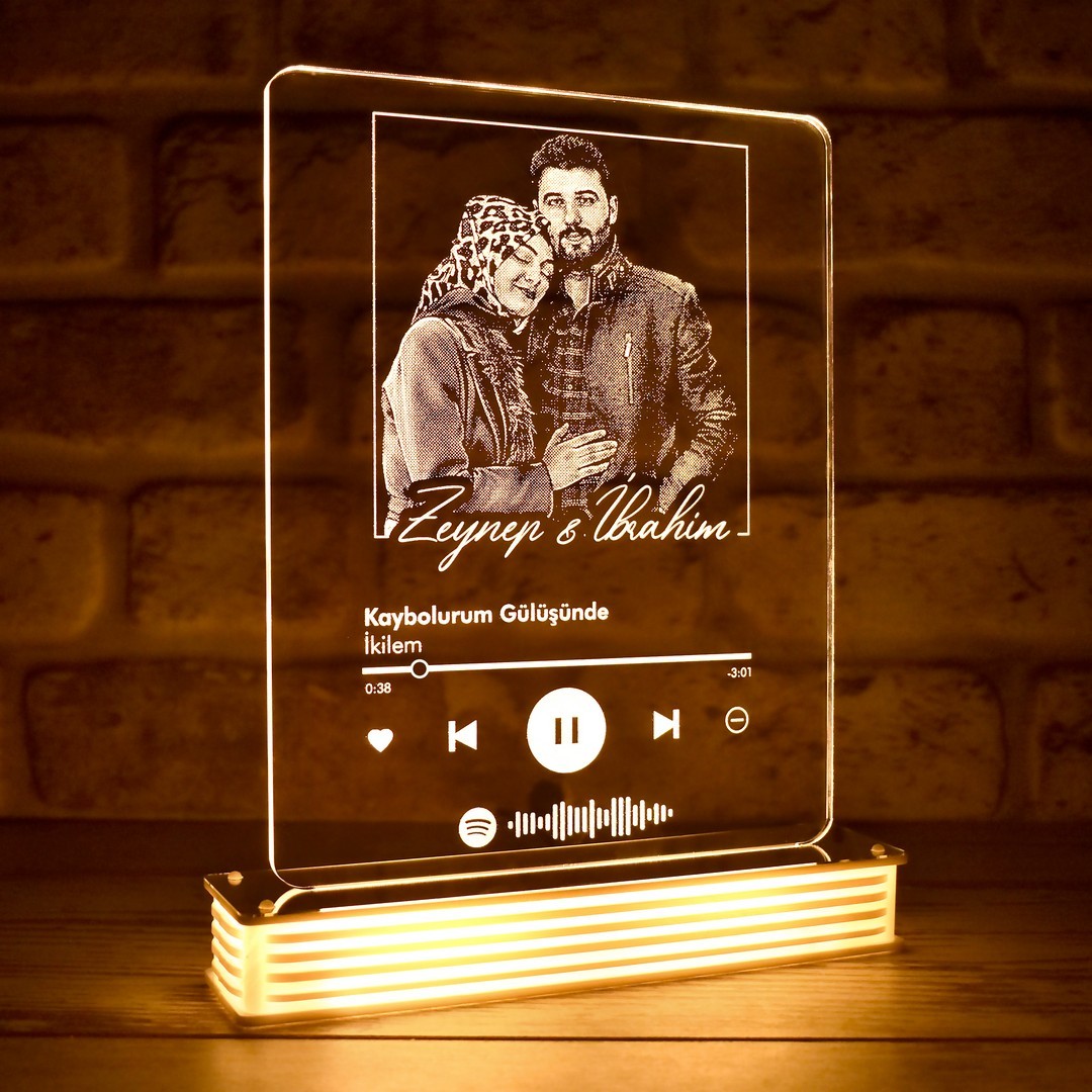 Spotify Müzik Kodlu Kişiye Özel 3D LED Lamba