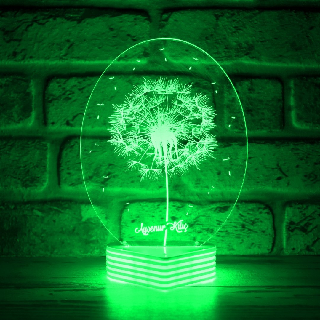 Karahindiba Dandelion 3D Led Lamba