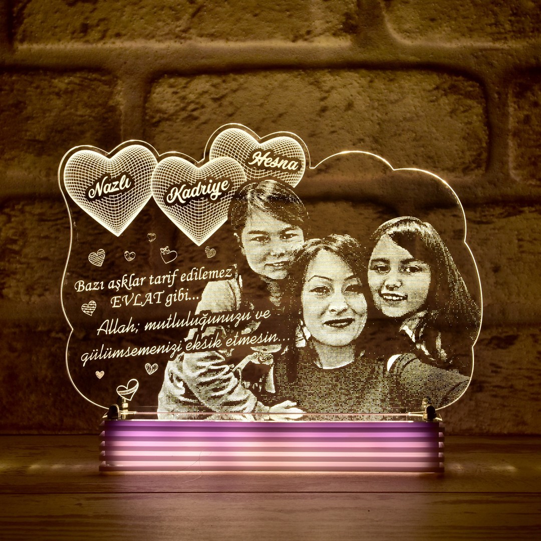 Anneye Hediye, Fotoğraflı Aydınlatma 3D Lamba