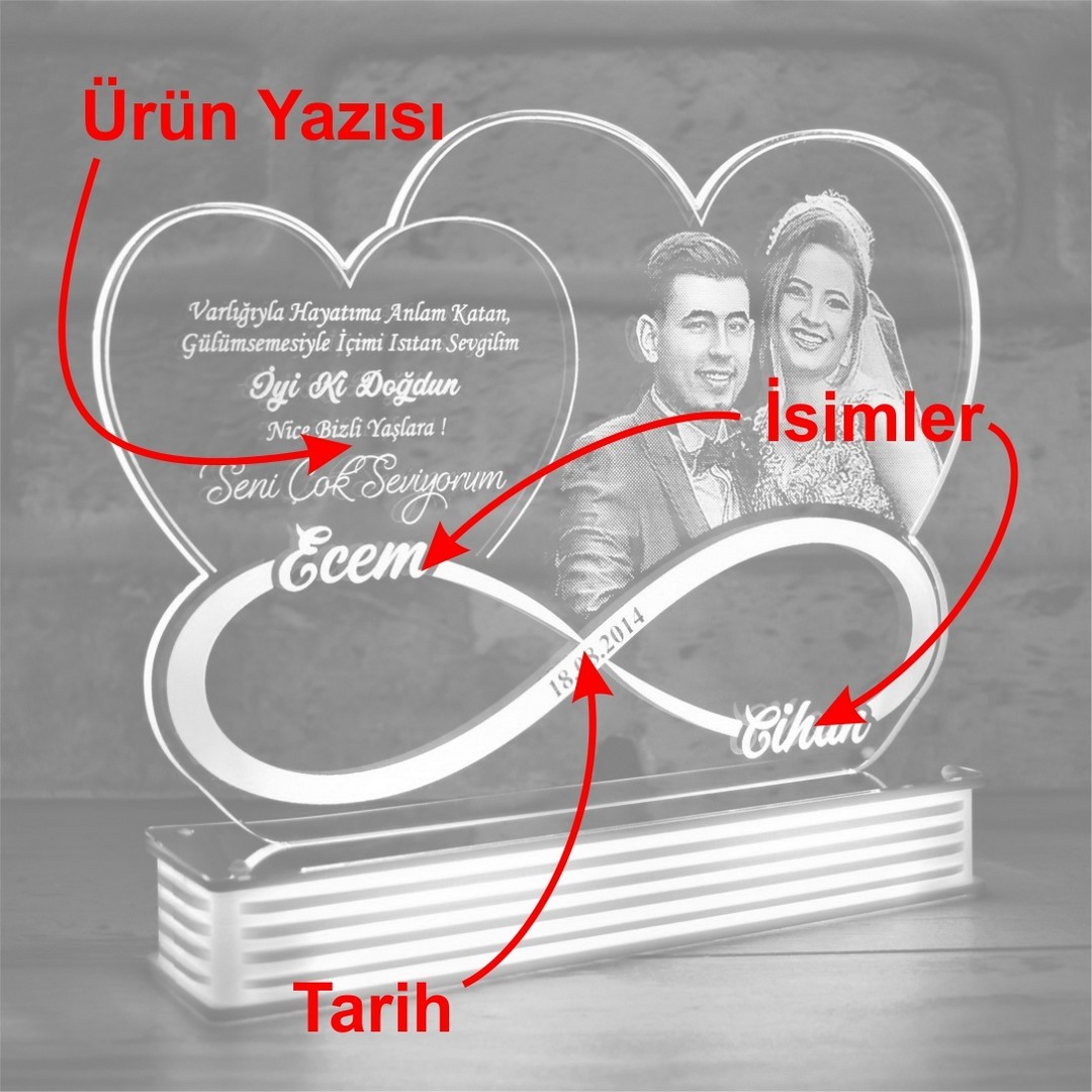 Sevgiliye Doğum Günü Hediyesi, 3D LED Lamba