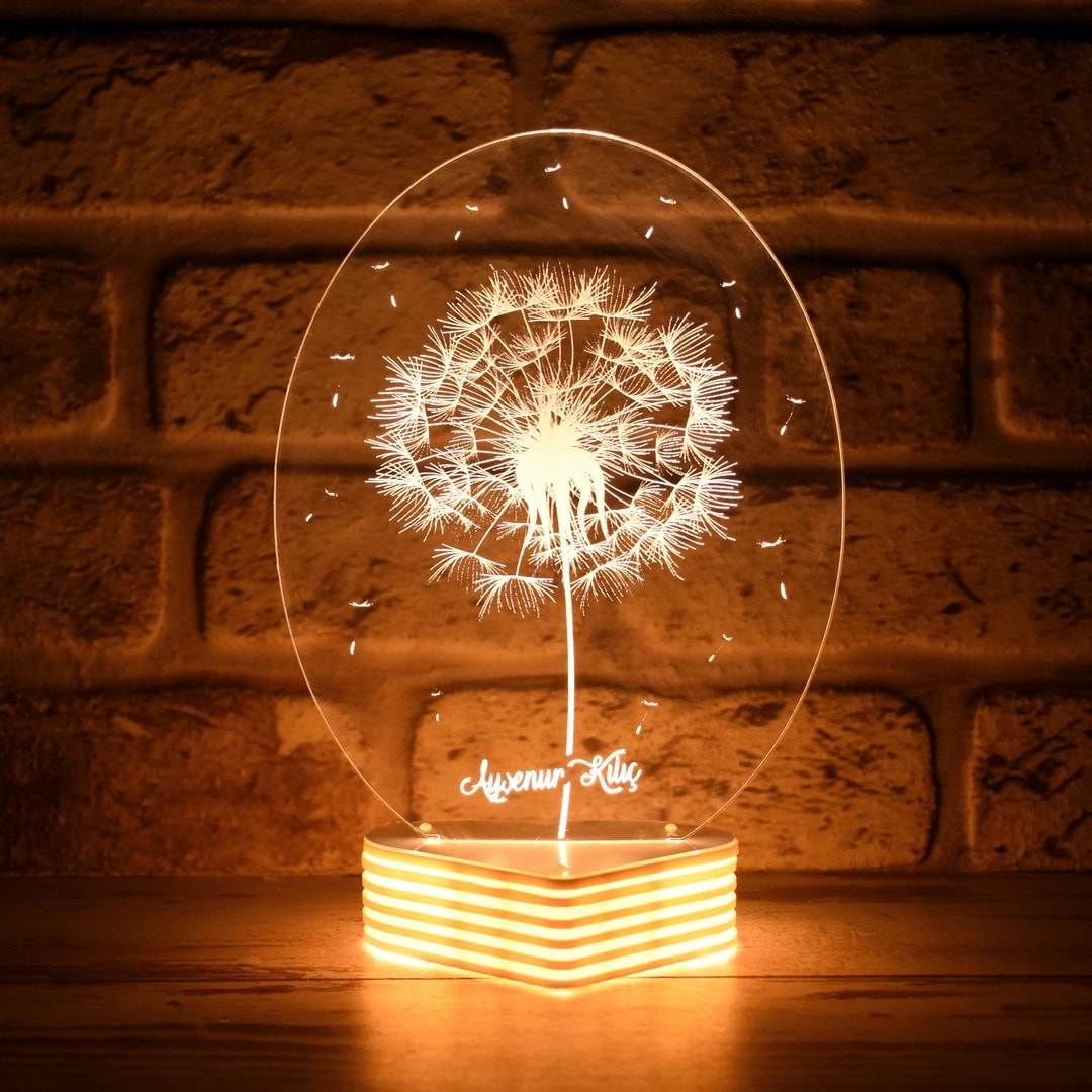Karahindiba Dandelion 3D Led Lamba