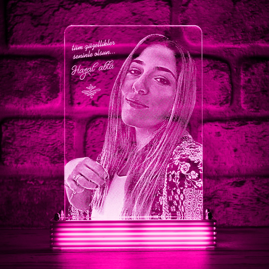 Kadına Hediye Bayan Arkadaşa Hediye Resimli 3D Lamba