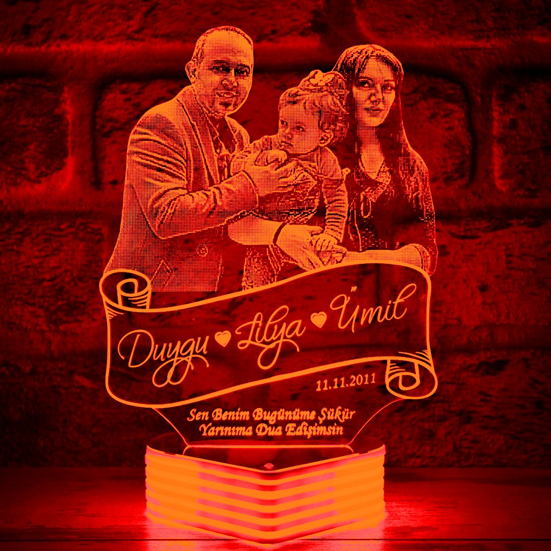 Aileye Hediye 3D Lamba