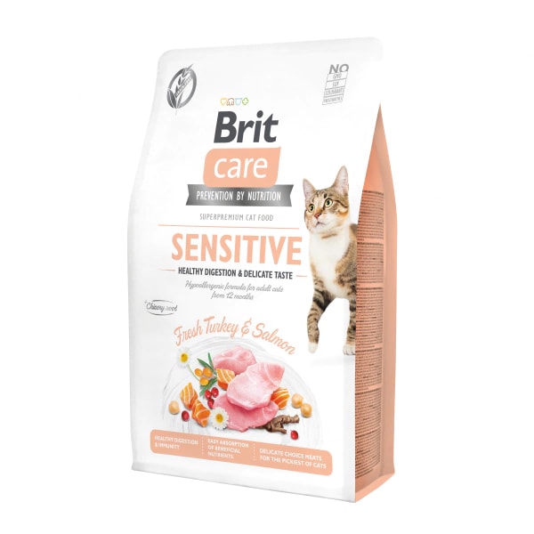 Brit Care Sensitive Hipoalerjenik Sindirim Sistemi Destekleyici Tahılsız Yetişkin Kedi Maması 2kg