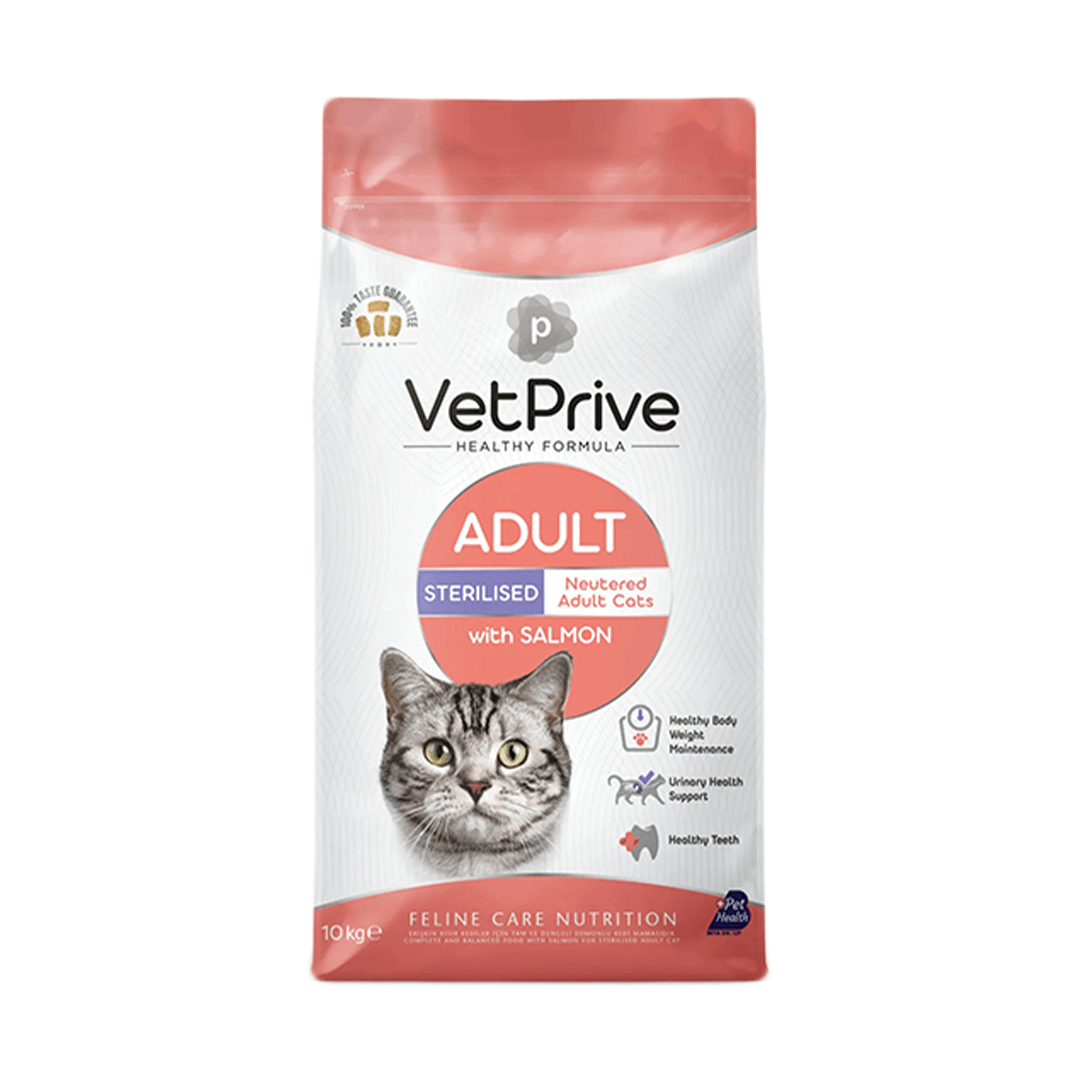 VET PRİVE CAT ADULT STERİLSED WİTH SALMON 10 KG