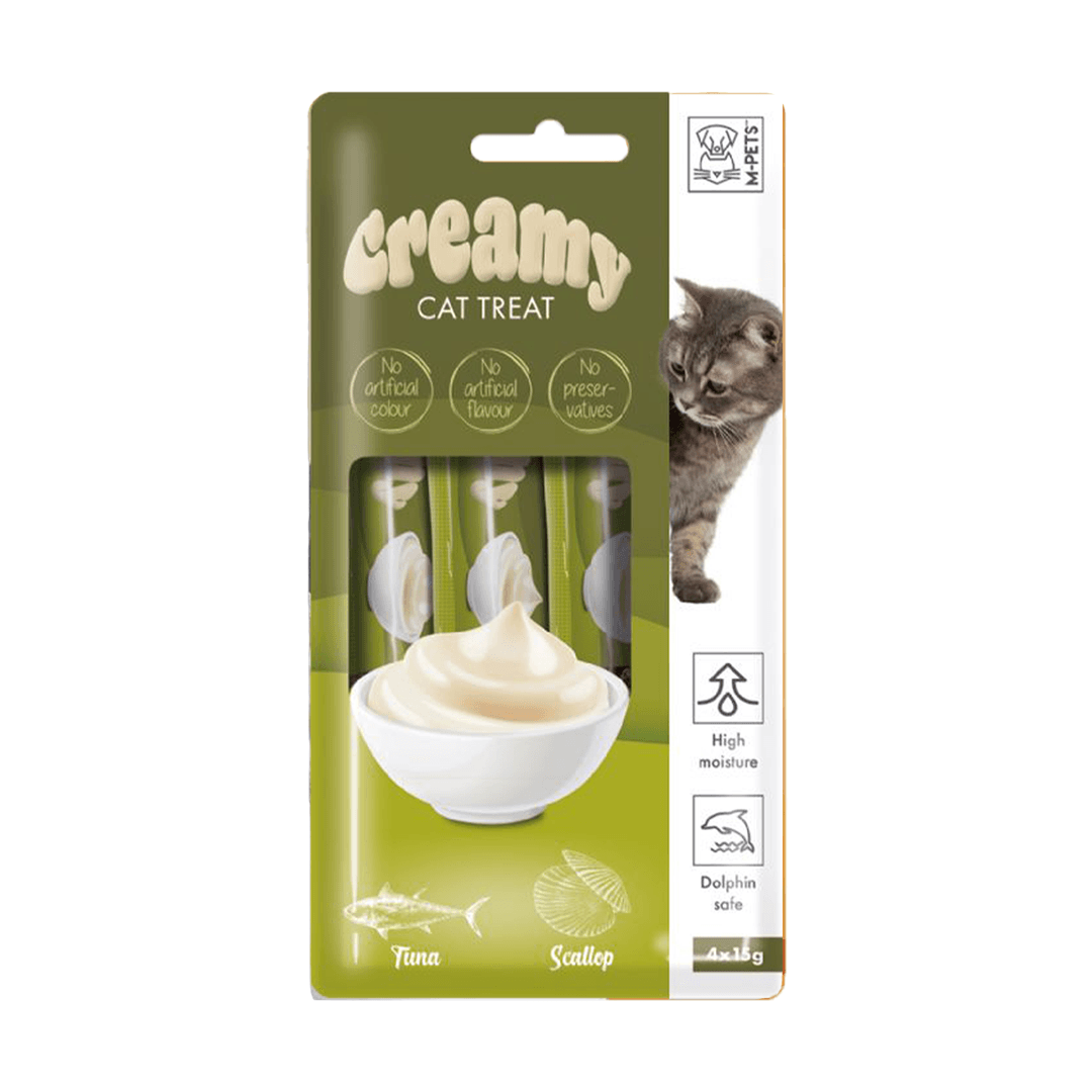 M-PETS CREAMY TON BALIKLI DENİZ TARAKLI KEDİ ÖDÜLÜ 4X15GR