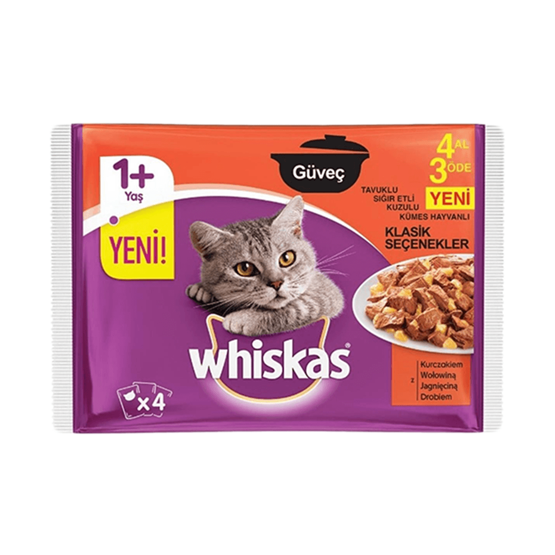 Whiskas Pouch Güveç Et Çeşitleri 4*85gr