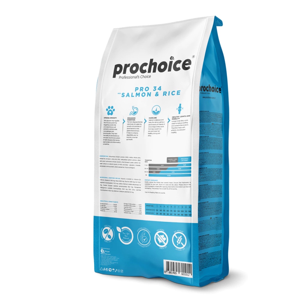 PROCHOICE Pro34 Salmon&Rice Adult Cats 15 KG
