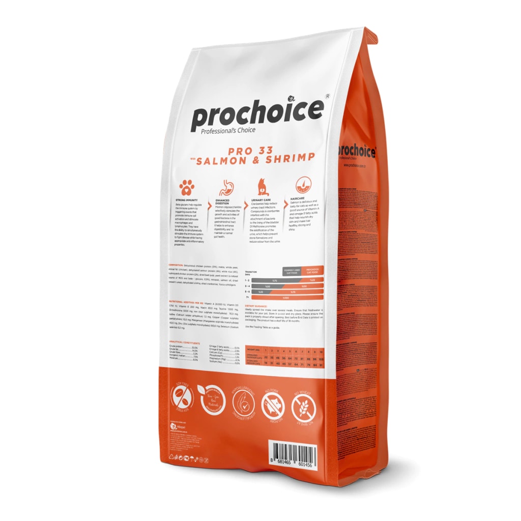 PROCHOICE Pro33 Salmon&Shrimp Sterilised Cats 15 KG