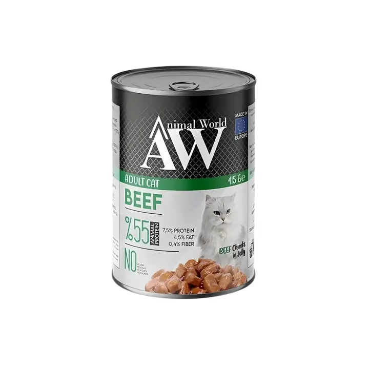 Animal World Biftekli Yetişkin Kedi Konservesi 415 Gr