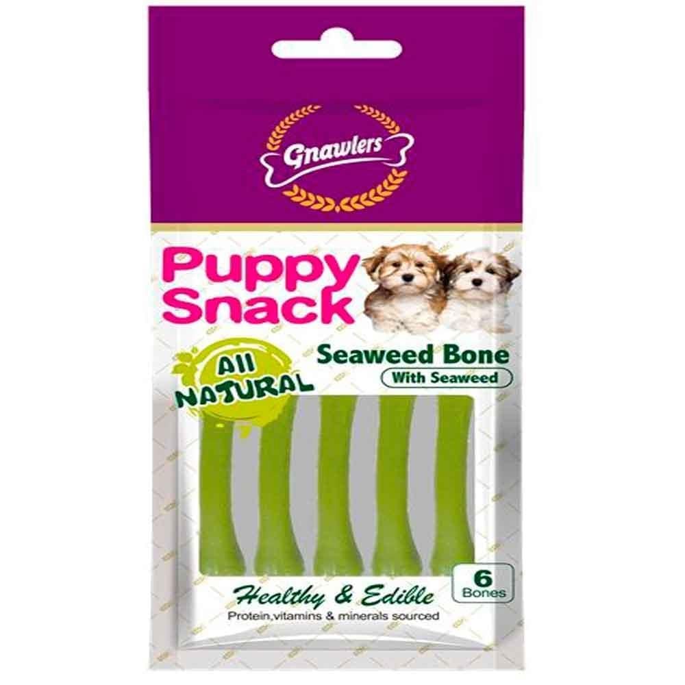 Gnawlers Yavru Köpek Ödülü Seaweed Bone 6'lı Paket