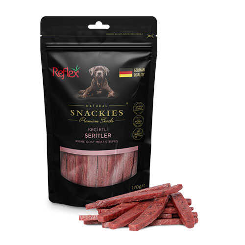 Reflex Snackies Natural Keçi Etli Şerit Tahılsız Köpek Ödül Maması 170 Gr