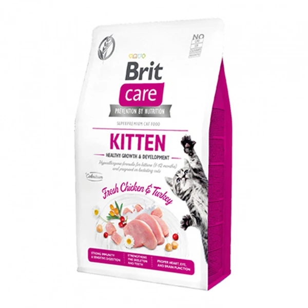 Brit Care Hipoalerjenik Sağlıklı Büyüme için Tavuklu ve Hindili Tahılsız Yavru Kedi Maması 2kg
