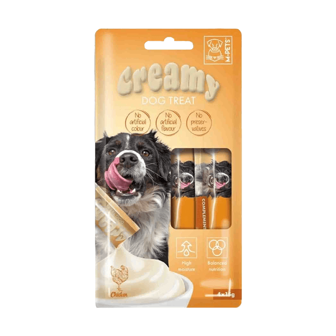 M-PETS KÖPEK ÖDÜLÜ CREAMY TAVUKLU 4X15GR