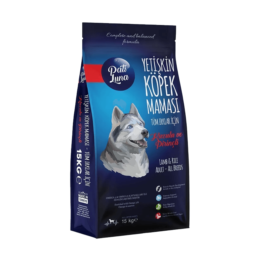 PATİLUNA KÖPEK 15 KG YETİŞKİN TÜM IRKLAR İÇİN KUZULU