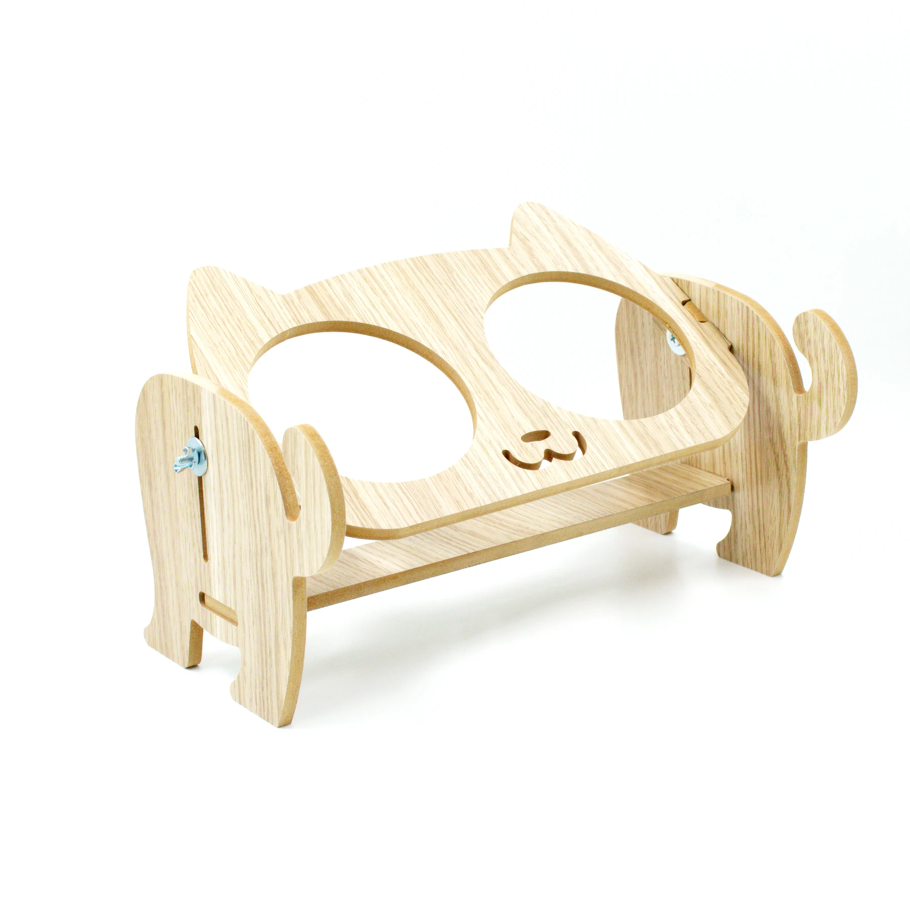 AHŞAP AYARLANABİLİR MAMA KABI İKİLİ