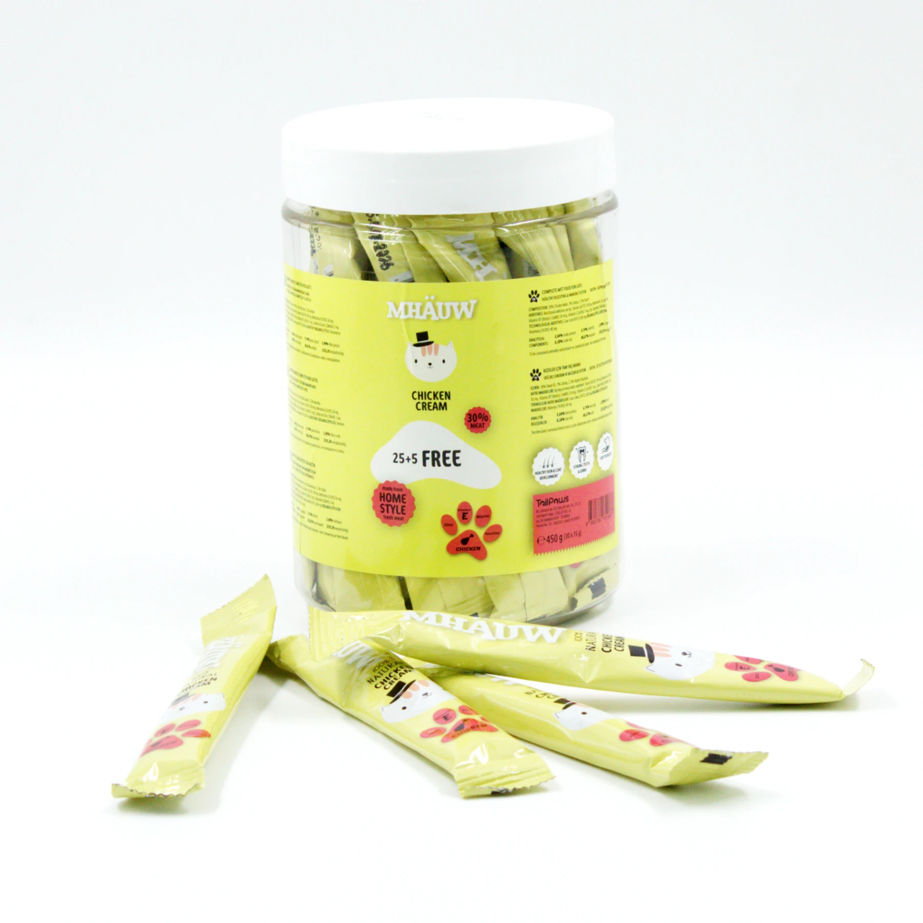 MHAUW CREMA  CHİCKEN 15 G X 30 LU  (KAVANOZ)