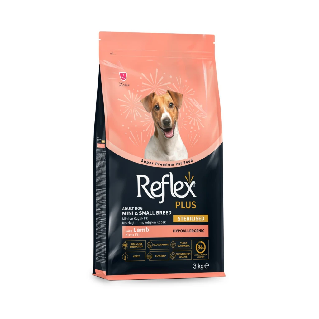 Reflex Plus Kuzu Etli Mini ve Küçük Irk Kısırlaştırılmış Köpek Maması 3kg