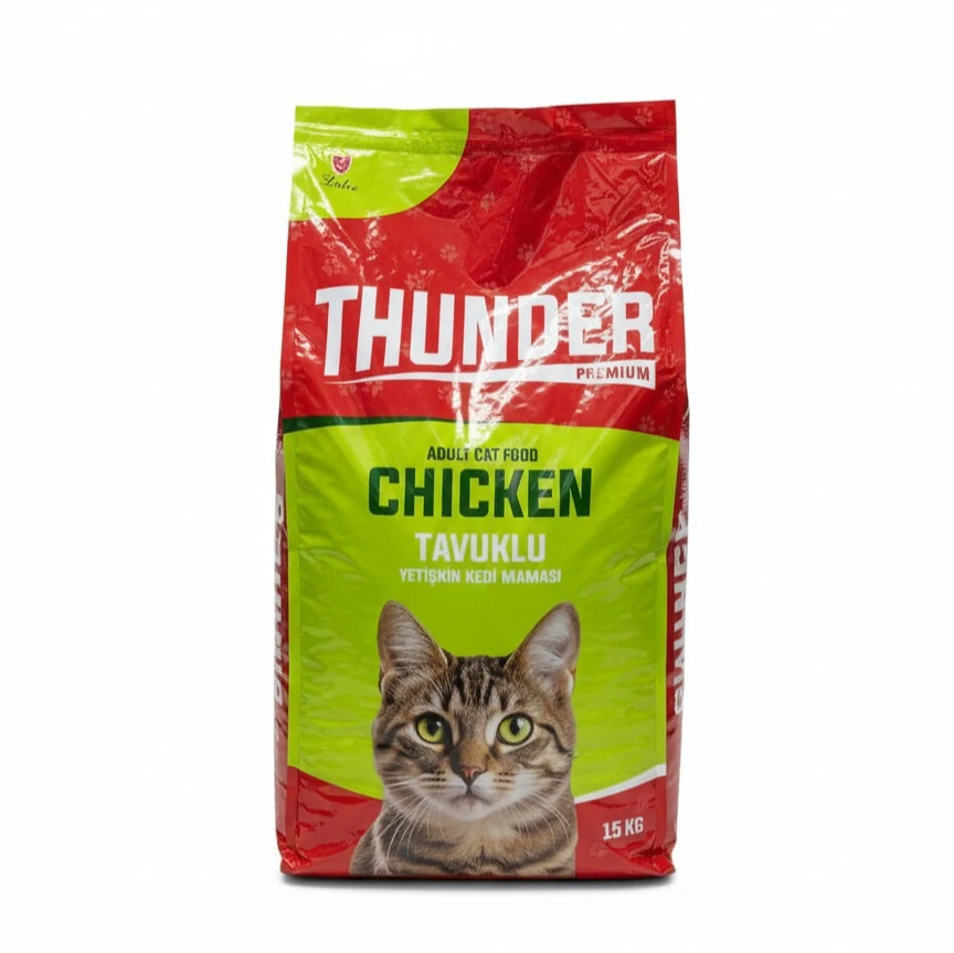 THUNDER TAVUKLU YETİŞKİN KEDİ MAMASI 15 KG