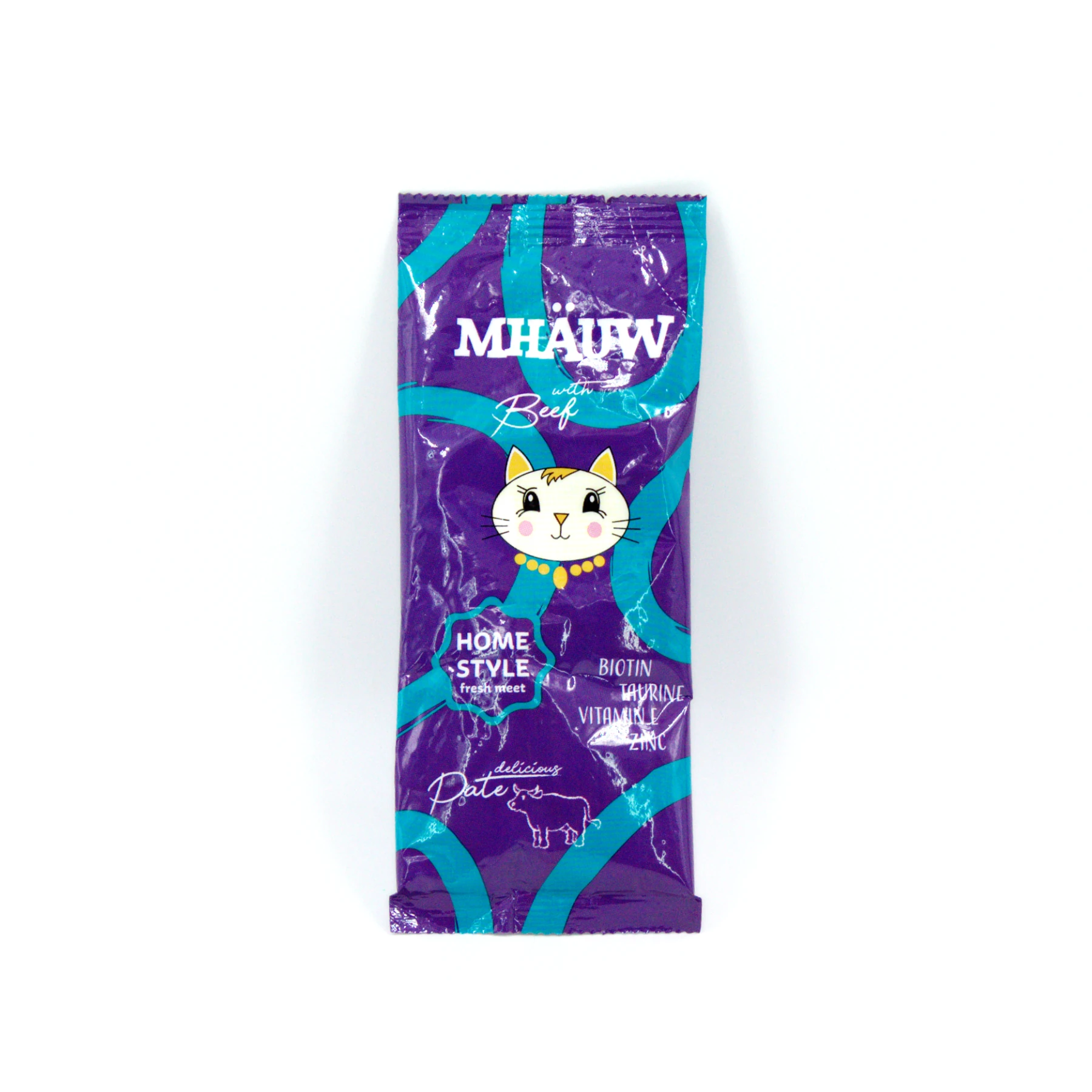 MHAUW Pouch Pate Beef Kedi Yaş Maması 80 Gr