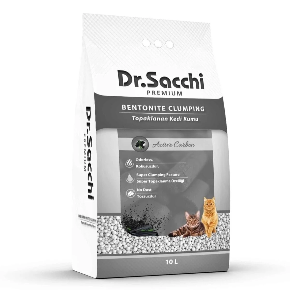 DR. SACCHI AKTİF KARBONLU KEDİ KUMU 10 LT