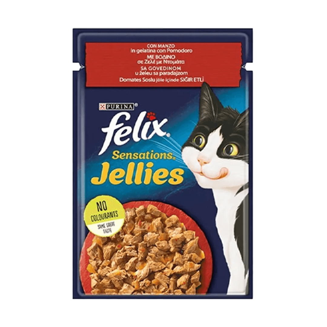 Felix Sensation Sığır & Domatesli Kedi Yaş Mama 85 Gr