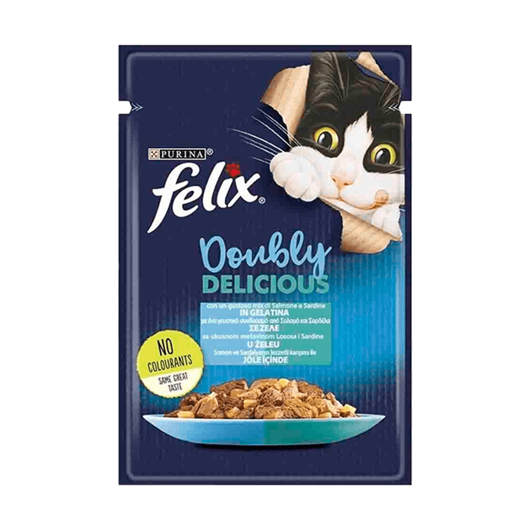 Felix Çifte Lezzet Somon & Sardalya Kedi Yaş Mama 85 Gr