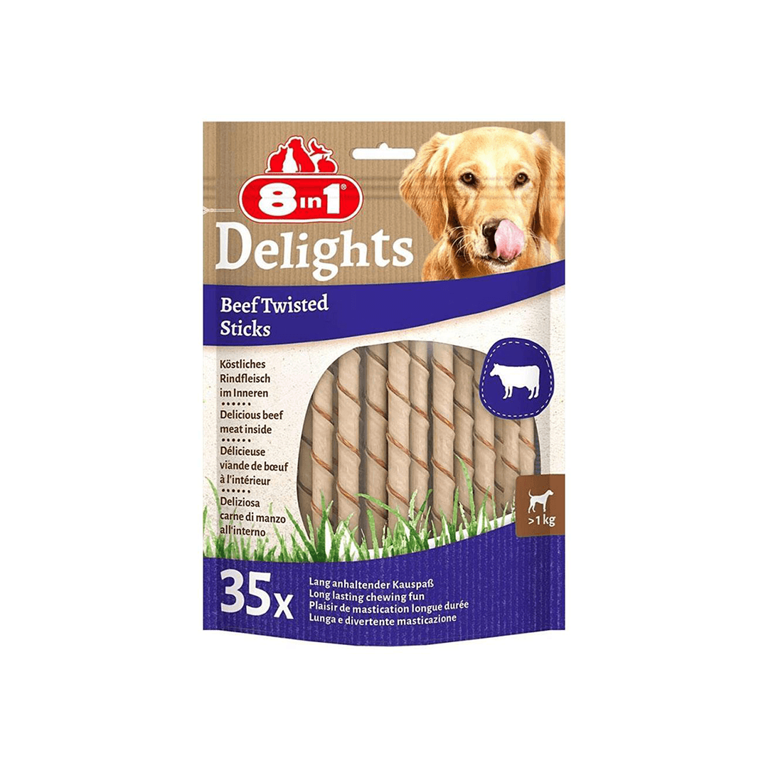 8in1 Delights Köpekler İçin Biftekli Ödül Çubuk 35 li 190 Gr