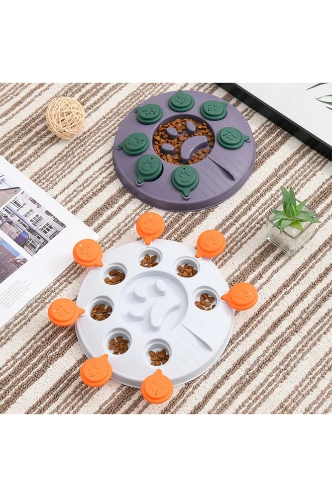 FOOD BOWL PUZZLE DOG ORANGE