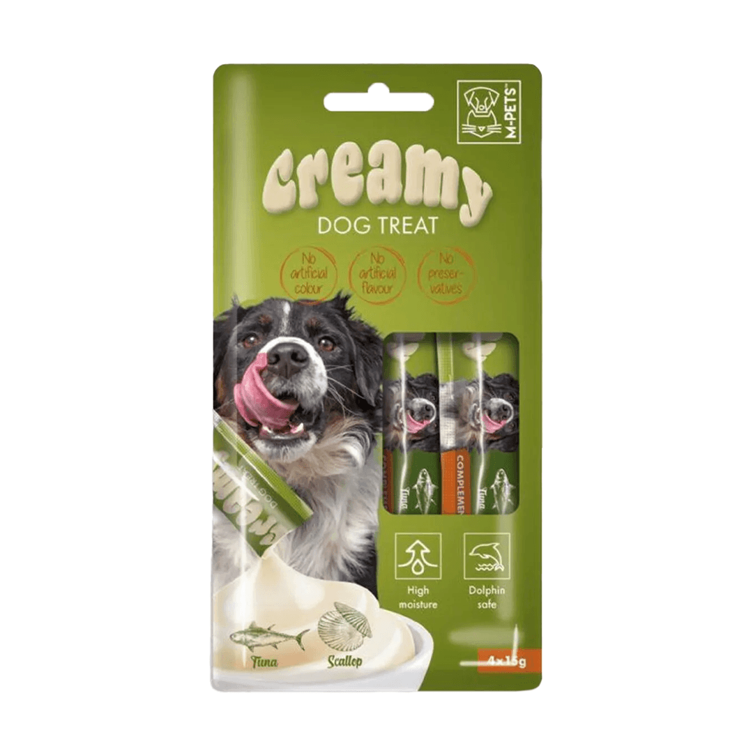 M-PETS KÖPEK ÖDÜLÜ CREAMY TON BALIKLI DENİZ TARAKLI 4X15GR