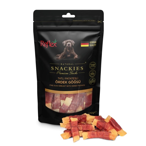Reflex Snackies Natural Patatesli Ördek Göğsü Tahılsız Köpek Ödül Maması 170gr