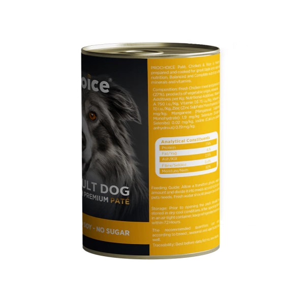 PROCHOICE ADULT DOG CHICKEN&RICE PATE 400 GR