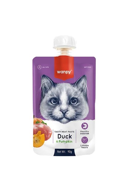 Wanpy Taze Ördekli&Bal Kabaklı Kedi Et Ezmesi 90 gr