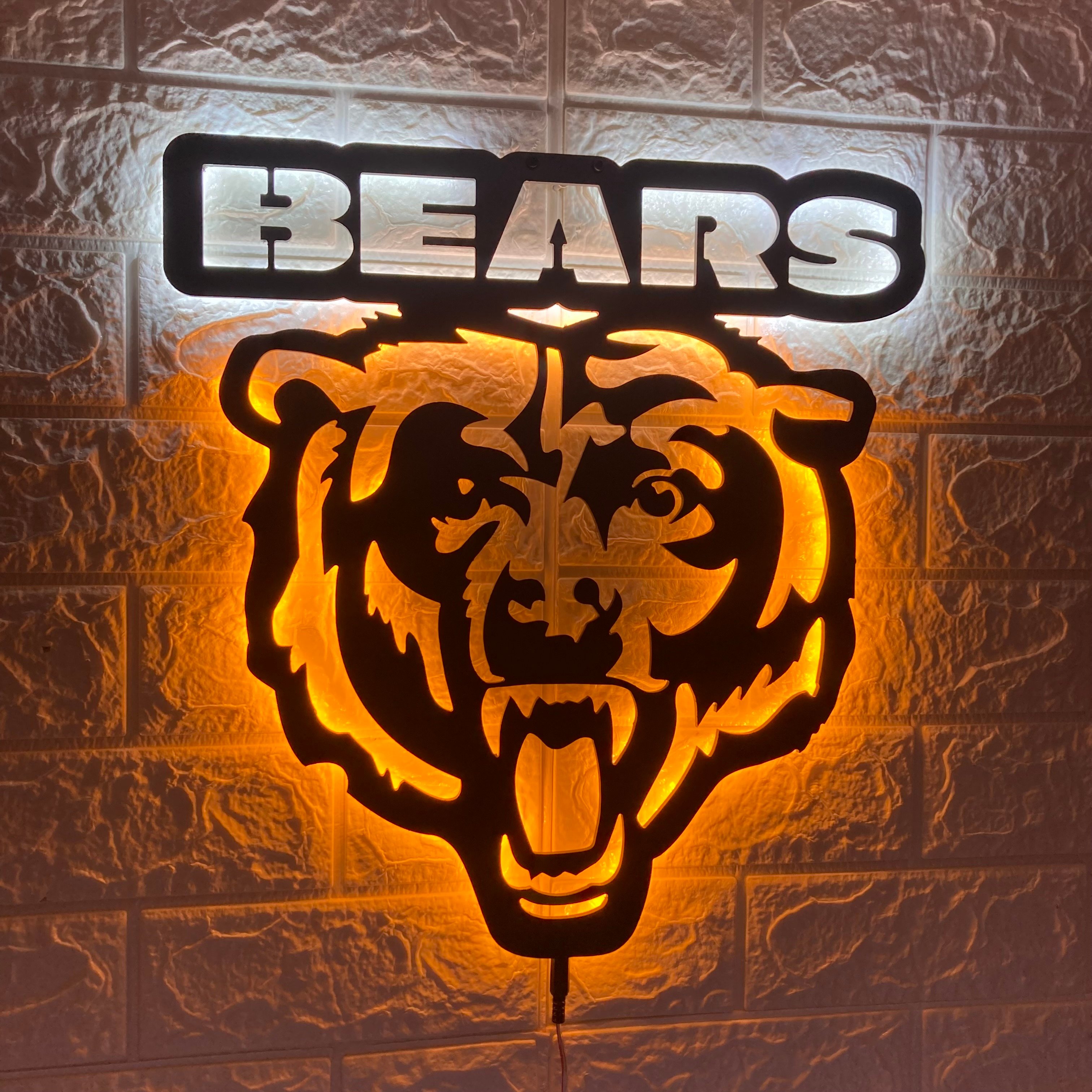 Chicago Bears LED Sign, Customizable Sports Decor, Football Fan Gift, Team Spirit Wall Art, Man Cave Light, Chicago Bears Football Gifts