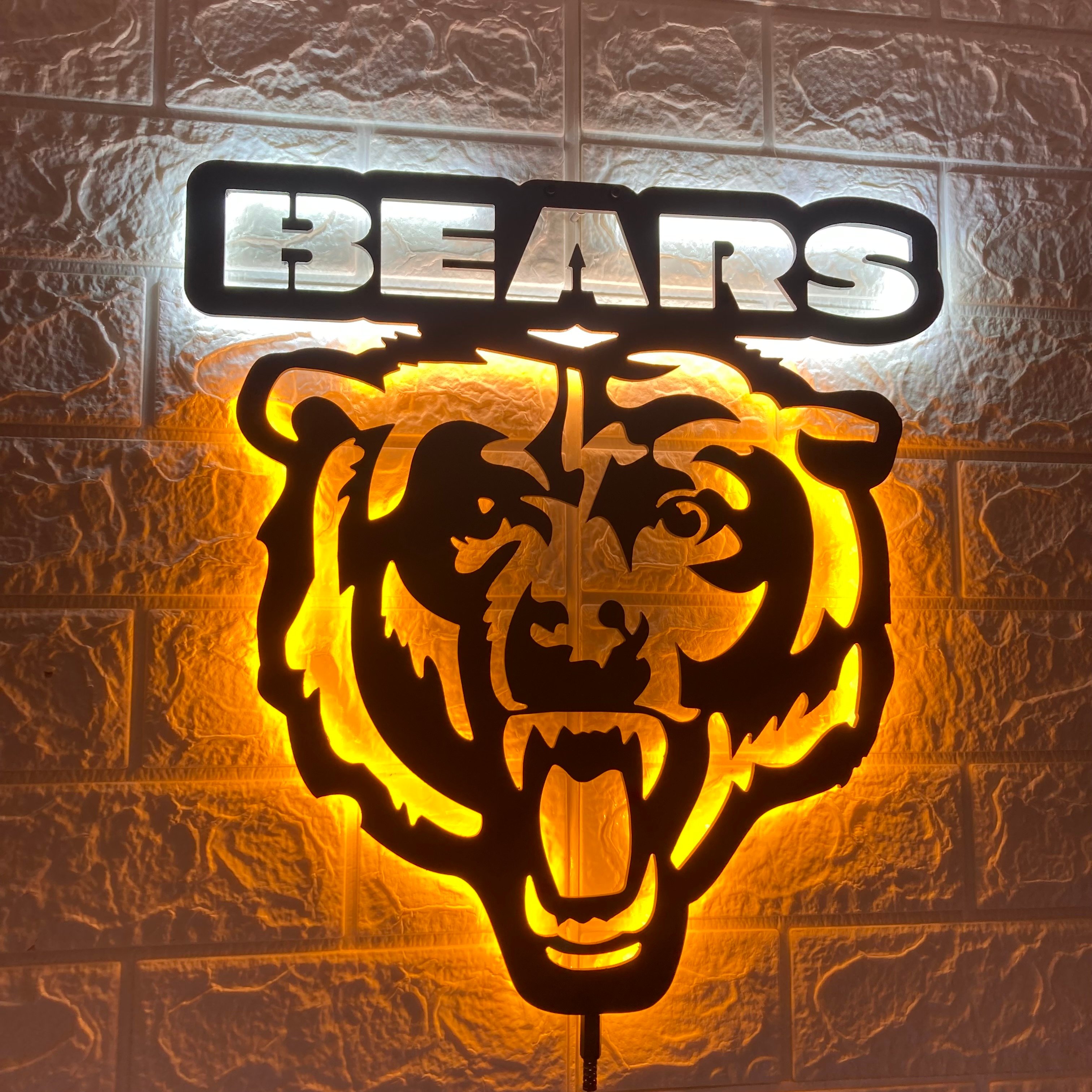 Chicago Bears LED Sign, Customizable Sports Decor, Football Fan Gift, Team Spirit Wall Art, Man Cave Light, Chicago Bears Football Gifts