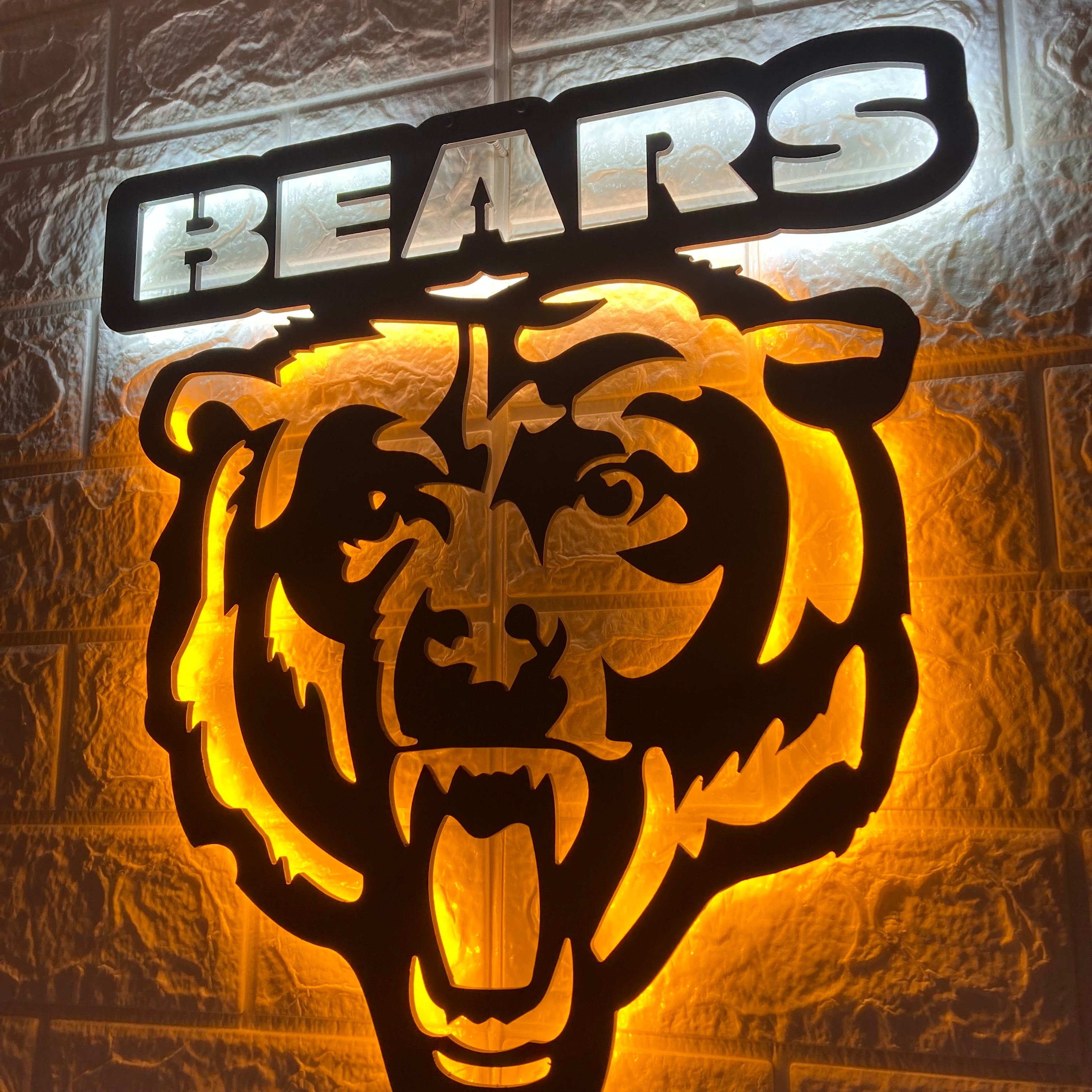Chicago Bears LED Sign, Customizable Sports Decor, Football Fan Gift, Team Spirit Wall Art, Man Cave Light, Chicago Bears Football Gifts