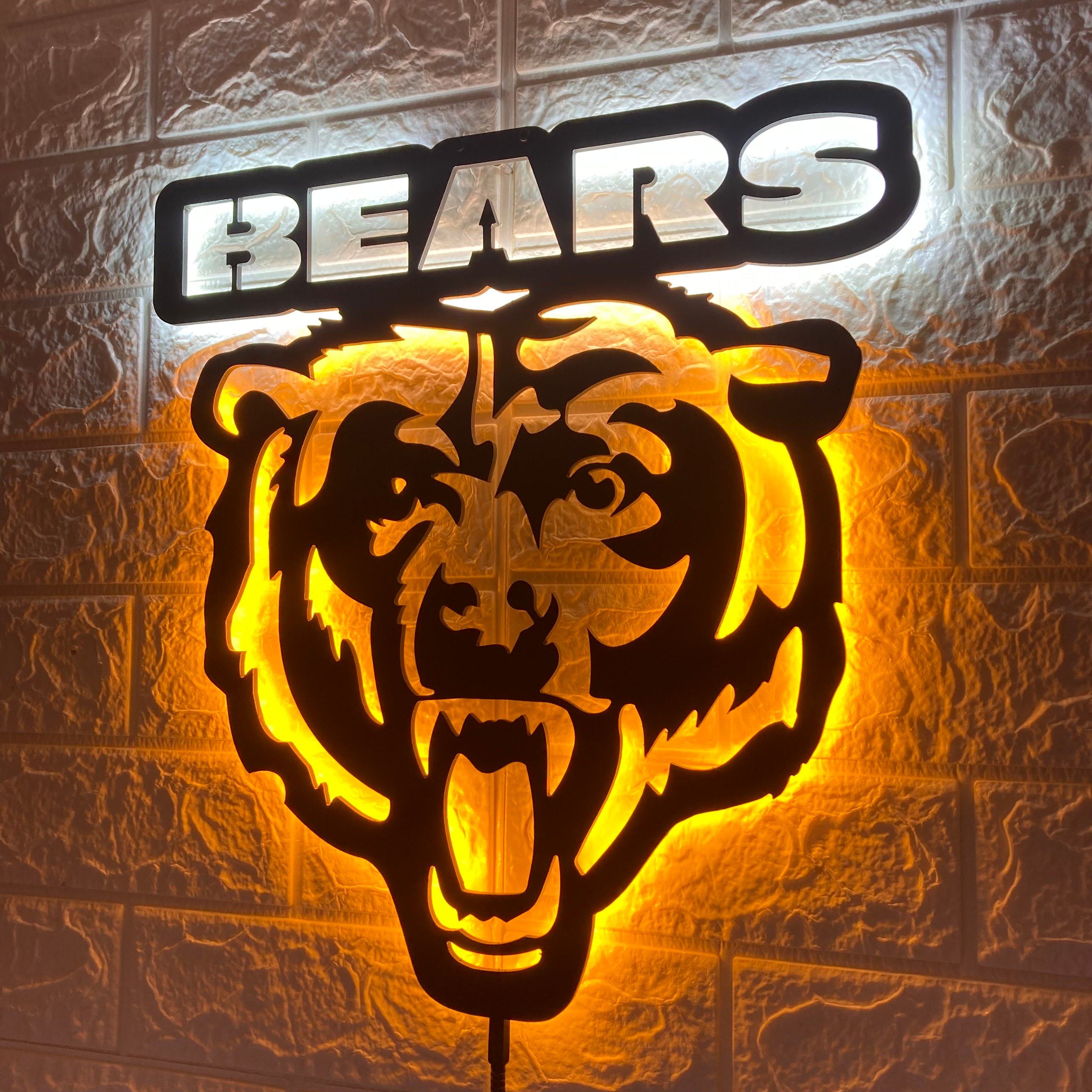 Chicago Bears LED Sign, Customizable Sports Decor, Football Fan Gift, Team Spirit Wall Art, Man Cave Light, Chicago Bears Football Gifts