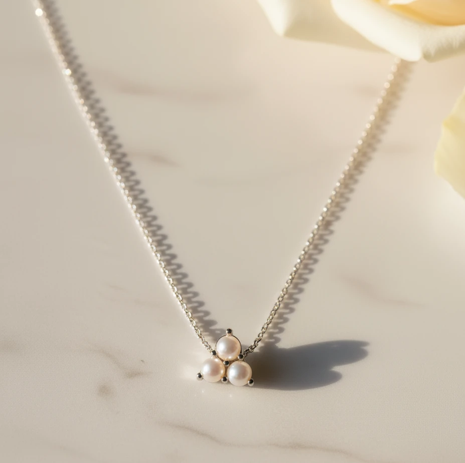 İnci Kolye Minimal 925 Ayar Gümüş