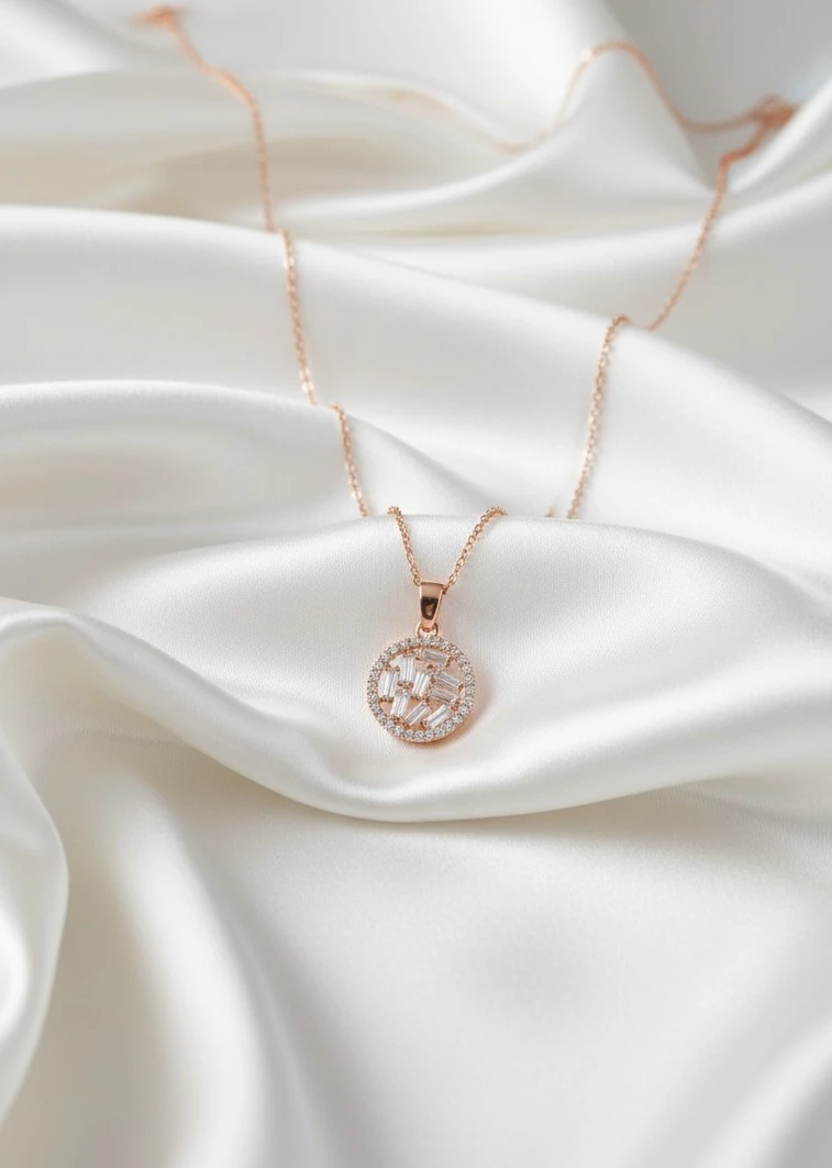 Halka Baget Taşlı IŞIK YOLU Kolye 925 Ayar Gümüş