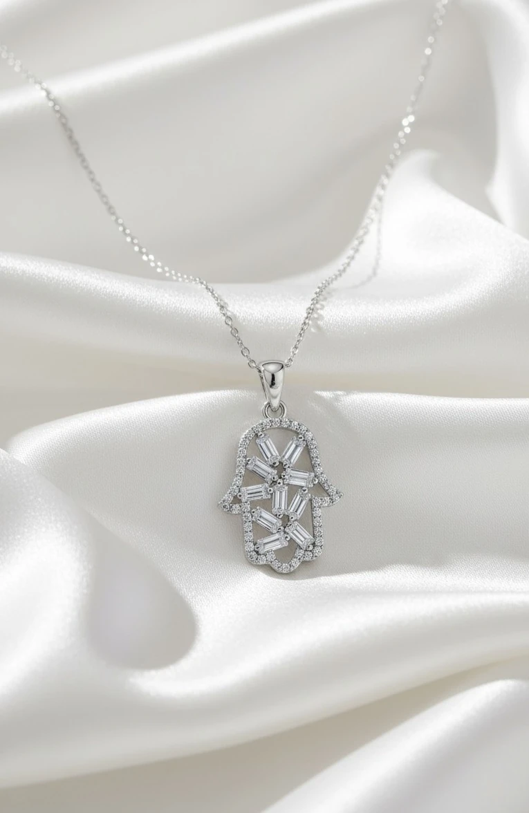 Bereket Eli Kolye Taşlı 925 Ayar Gümüş