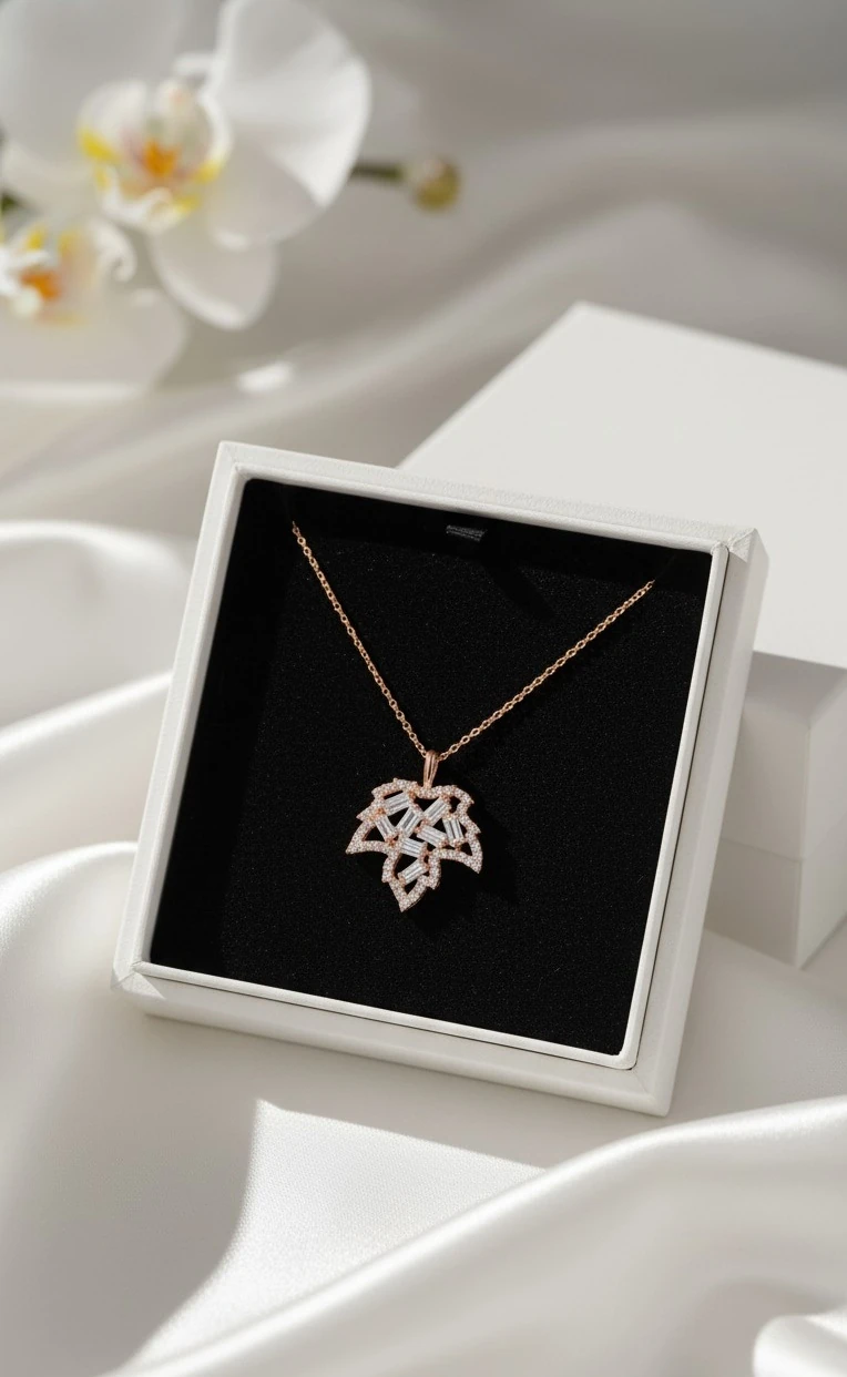 Sonbahar Yaprağı Kolye 925 Ayar Gümüş