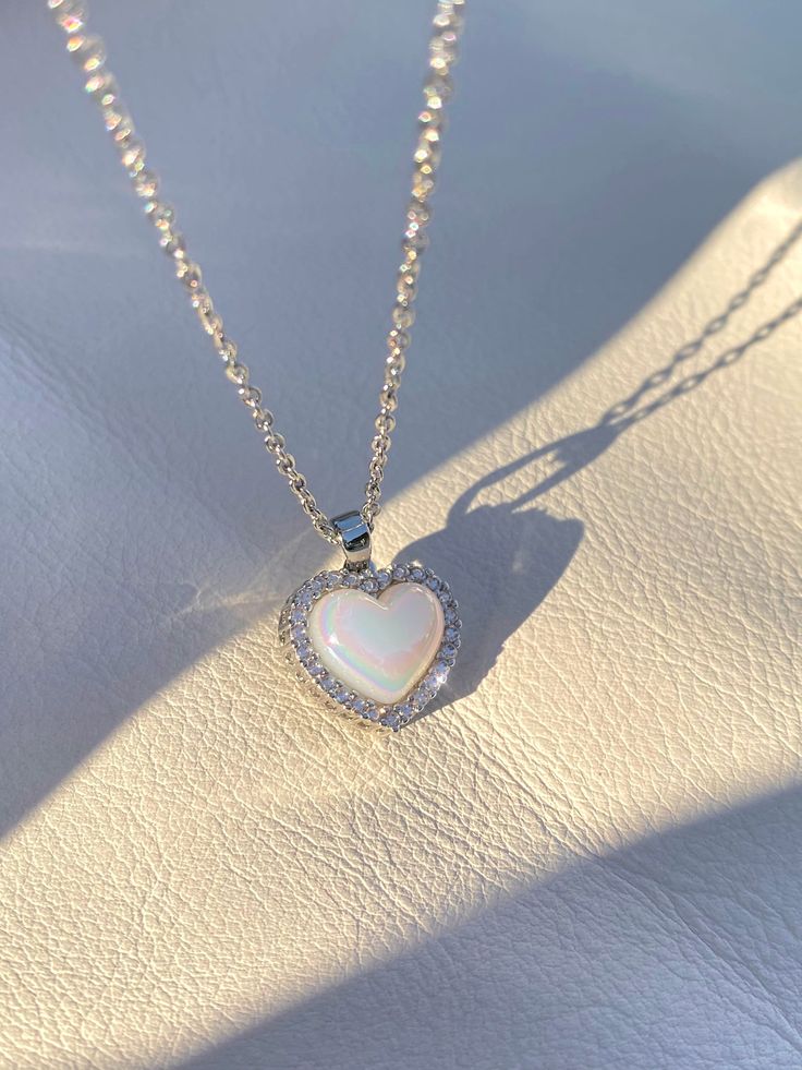 İncili Kalp Kolye Yüksek Kalite Pirinç