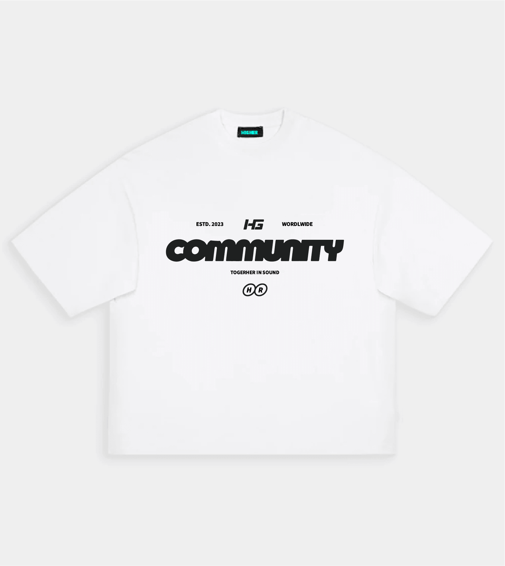 Comminity Premium Unisex Oversize T-shirt - Beyaz