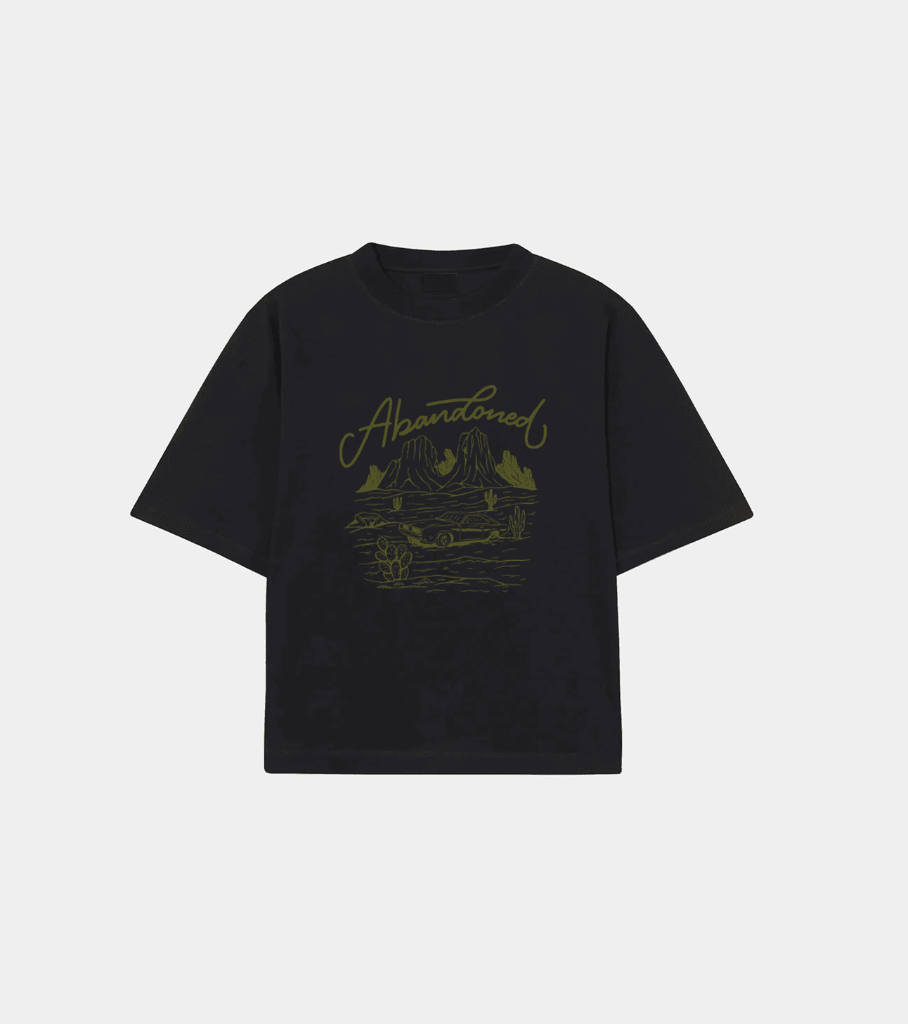 Abandoned Car Premium Unisex Oversize Tshirt - Siyah