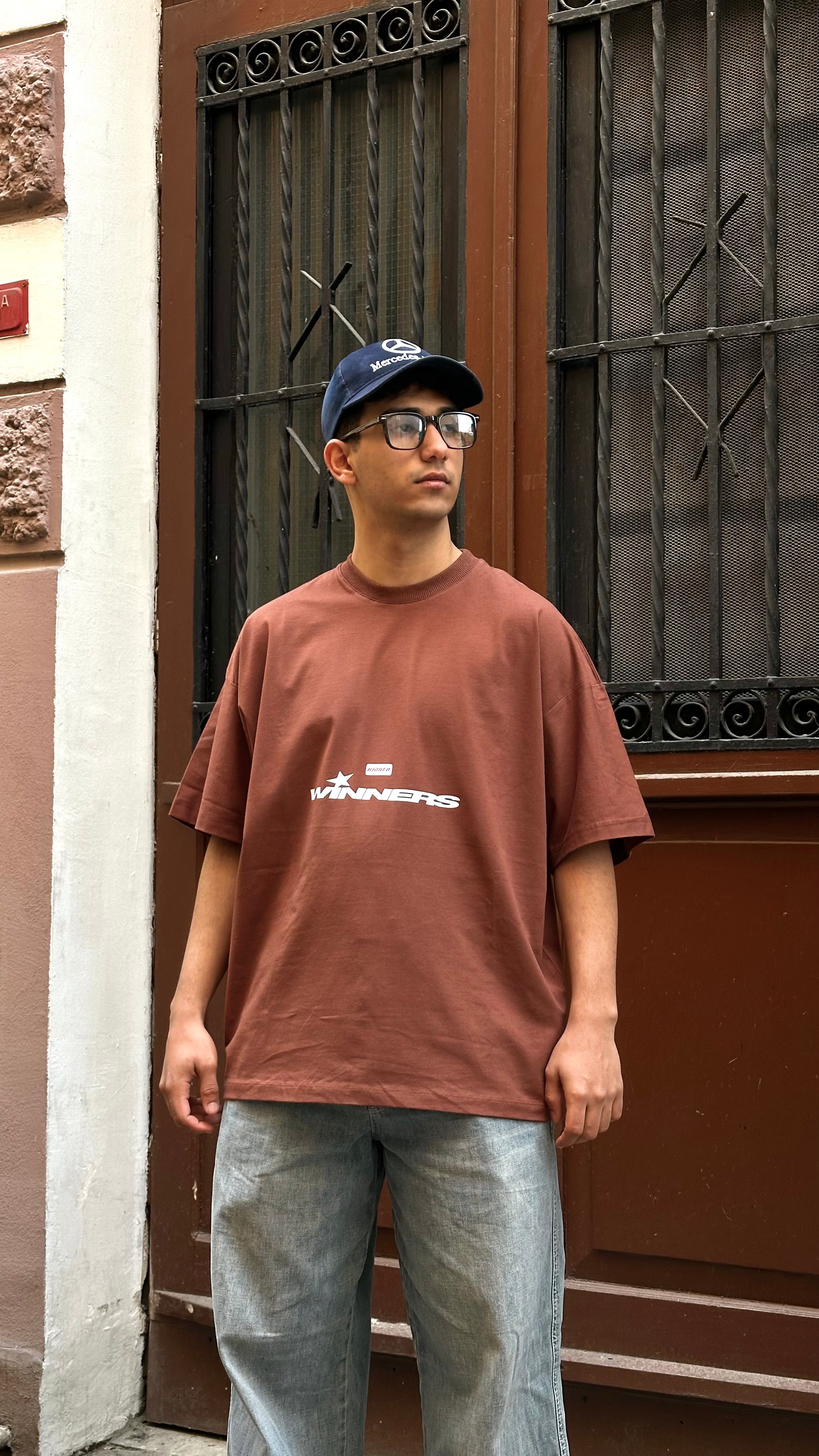 Winners Premium Unisex Oversize T-shirt - Kahverengi