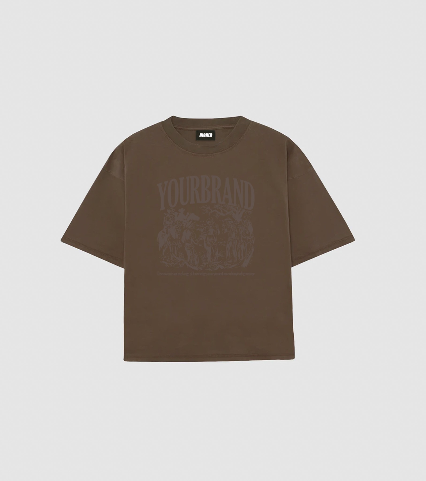 Your Brand Premium Unisex Oversize Tshirt - Kahverengi